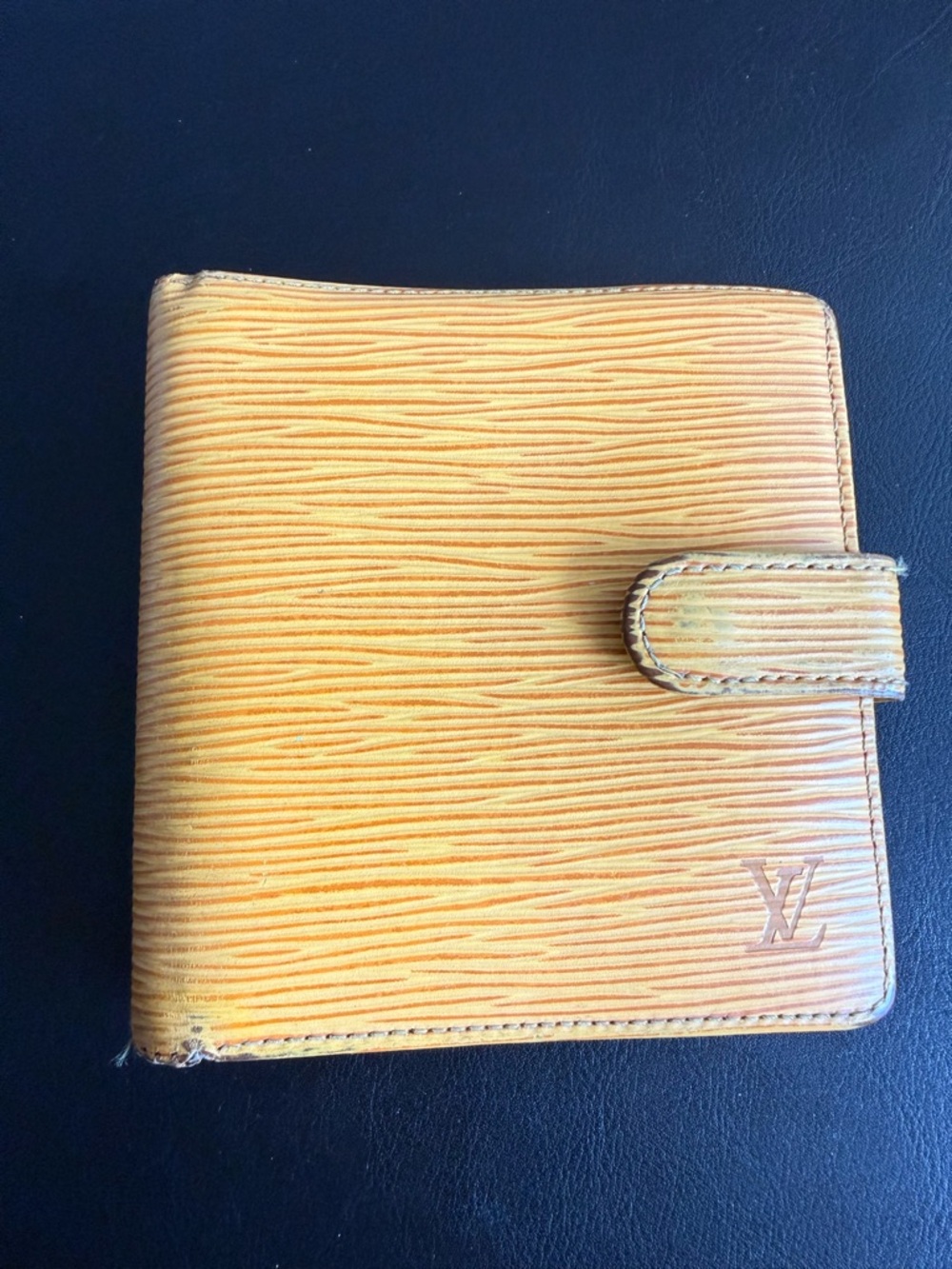 Louis Vuitton Yellow Epi Leather Compact Wallet with LV Monogram